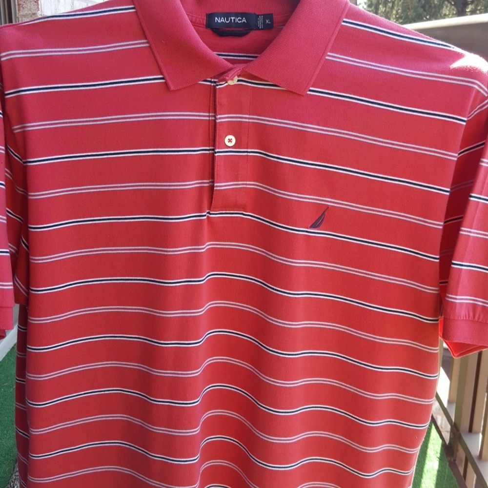 Nautica Mens Red Polo Shirt